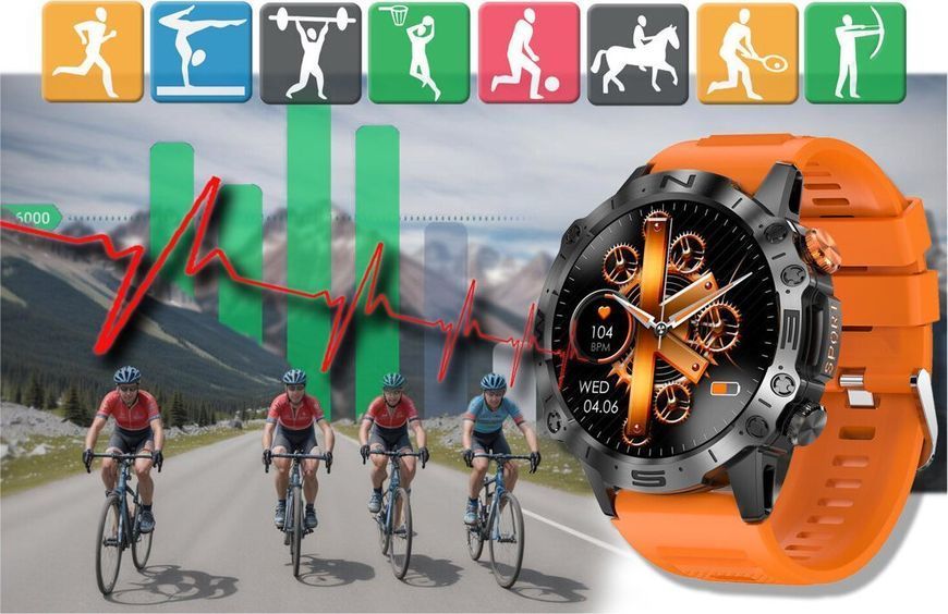 Смарт-часы Gravity GT20-3 Black/Orange 621764 фото