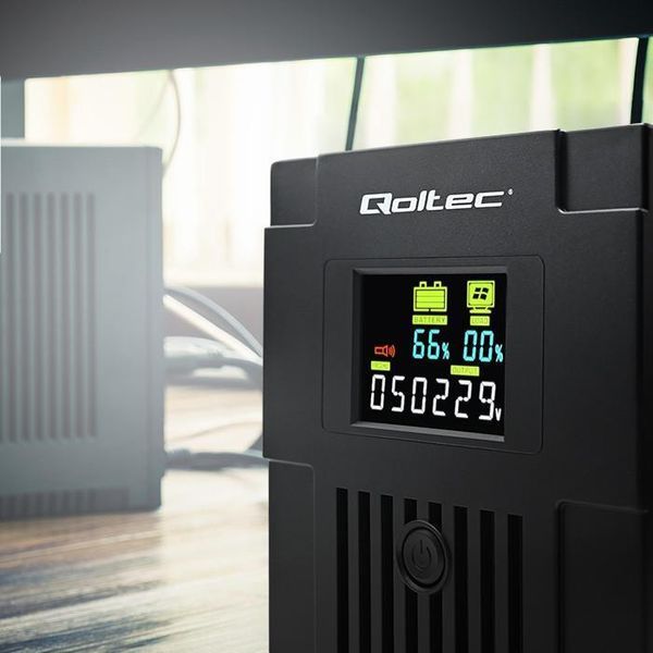 Лінійно-інтерактивне ДБЖ Qoltec Monolith LCD 2000VA/1200W (53771) 503354 фото
