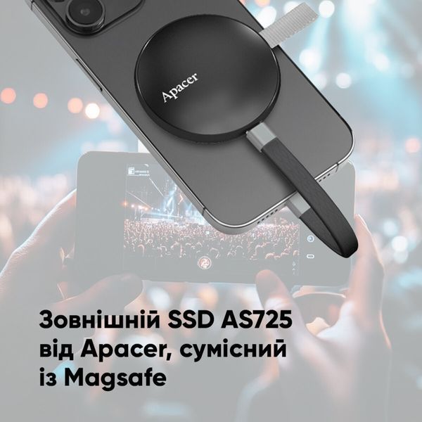 SSD накопичувач Apacer Magnetic Portable AS725 1 TB Black (AP1TBAS725B-1) 532640ua фото