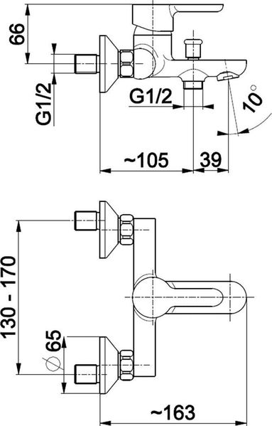 Смеситель для ванны KFA Armatura Granat 5524-010-00 429829 фото