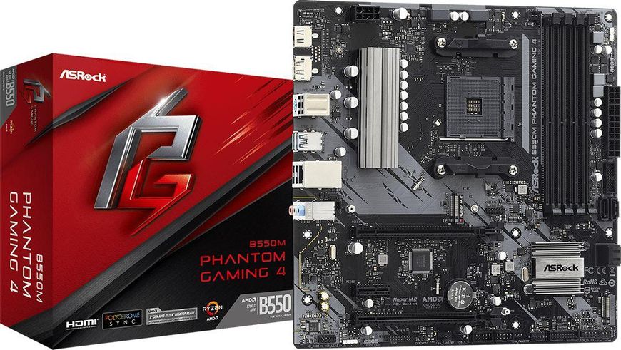 Материнська плата ASRock B550M Phantom Gaming 4 343044 фото