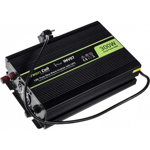 Перетворювач (інвертор) DC-AC Green Cell 12V 230V 300W/600W (INV07) 87830 фото