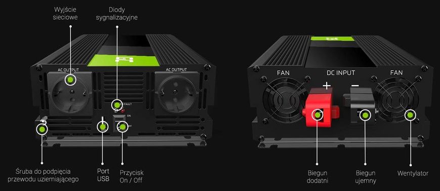 Преобразователь DC-AC Green Cell INV21 24V/230V 3000/6000W 461151 фото