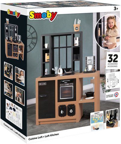 Дитяча кухня Smoby Лофт з кавомашиною, аксесуарами та звуковим ефектом (312600) 643903 фото