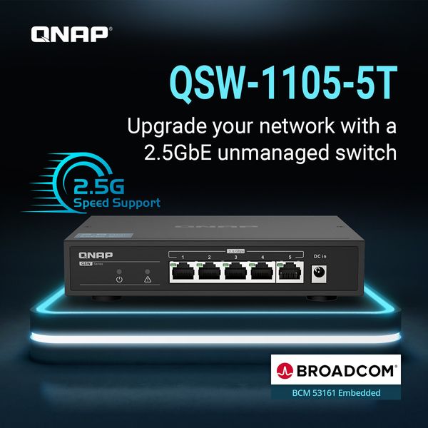 Комутатор некерований Qnap QSW-1105-5T 372460 фото