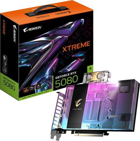 Видеокарта Gigabyte Aorus GeForce RTX 5080 Xtreme Waterforce WB 16G (GV-N5080AORUSX WB-16GD) 590652 фото