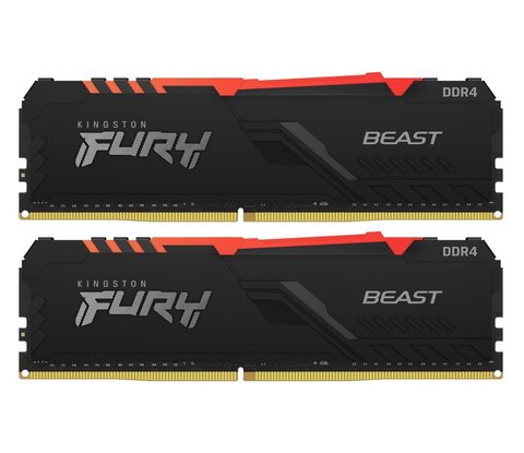 Пам'ять для настільних комп'ютерів Kingston FURY 16 GB (2x8GB) DDR4 2666 MHz Beast RGB (KF426C16BBAK2/16) 350937 фото