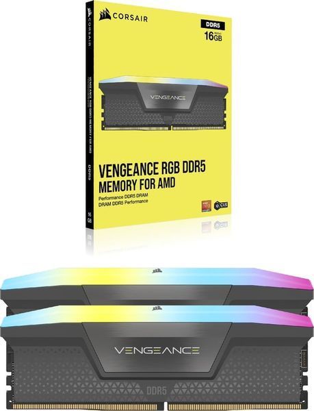 Память для настольных компьютеров Corsair 32 GB (2x16GB) DDR5 6000 MHz Vengeance RGB AMD Expo (CMH32GX5M2E6000Z36) 522040 фото