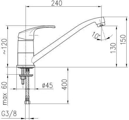 Змішувач для кухонної мийки KFA Armatura Krzem 4213-915-00 572711 фото