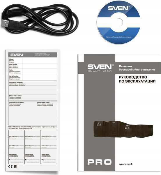 Лінійно-інтерактивне ДБЖ Sven Pro 1000 USB (SV-013868) 594406 фото