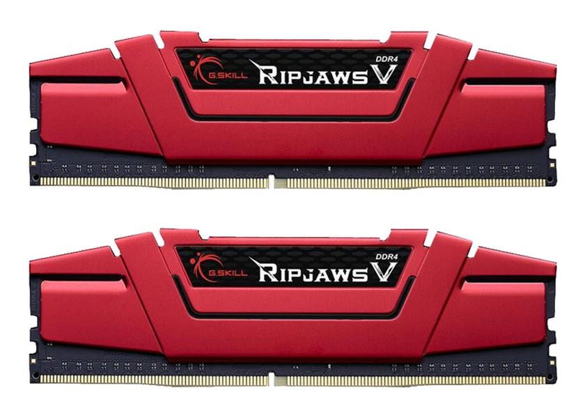 Пам'ять для настільних комп'ютерів G.Skill 8 GB (2x4GB) DDR4 2400 MHz Ripjaws V Blazing Red (F4-2400C15D-8GVR) 337197 фото