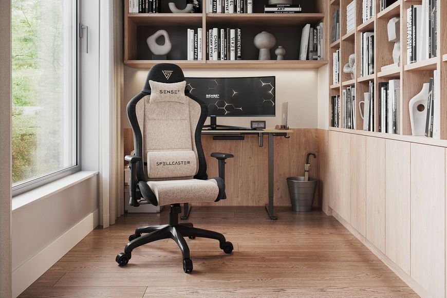 Комп'ютерне крісло для геймера Sense7 Spellcaster Fuku Black/Beige 593122 фото