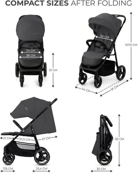 Прогулянкова коляска KinderKraft Trig 3 Granite Grey (KSTRIG03GRY0000) 643755 фото