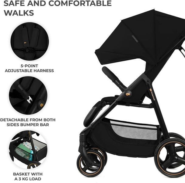 Прогулянкова коляска KinderKraft Trig 3 Onyx Black (KSTRIG03BLK0000) 643768 фото