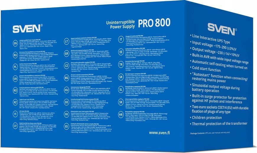 Лінійно-інтерактивне ДБЖ Sven Pro 800 (SV-013851) 594409 фото