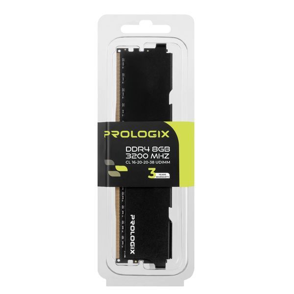 Память для настольных компьютеров Prologix 8 GB DDR4 3200 MHz Black (PRO8GB3200B4) 579689ua фото