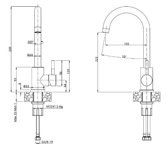 Смеситель для кухонной мойки Steiner Kate 3623500BE Chrom 319805 фото