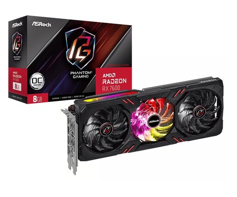 Відеокарта ASrock Radeon RX 7600 Phantom Gaming 8 GB OC (RX7600 PG 8GO) 480176 фото