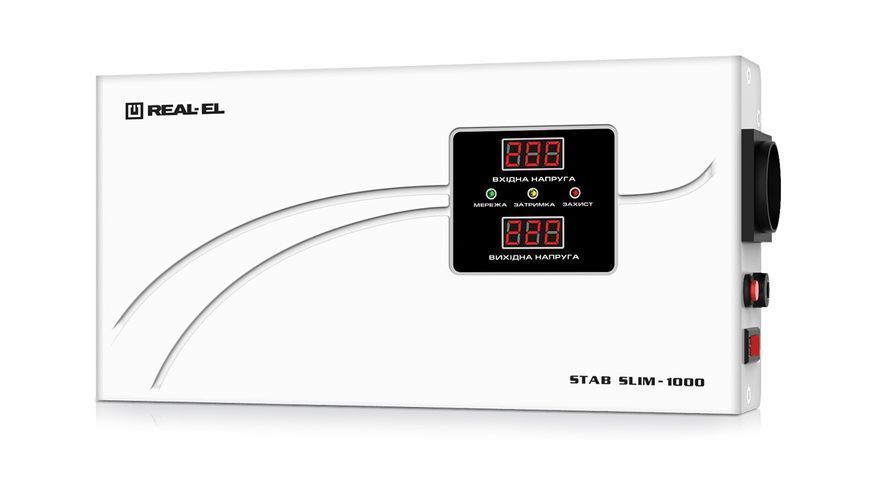 Стабілізатор напруги Real-El Stab Slim-1000 White (EL122400007) 580407ua фото