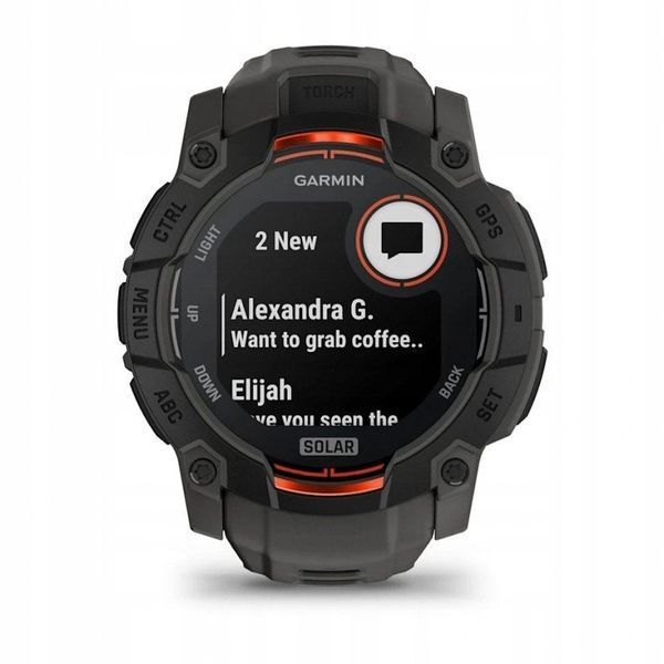 Смарт-годинник Garmin Instinct 3 50mm Solar Black with Charcoal Band (010-02935-00/40) 621706 фото