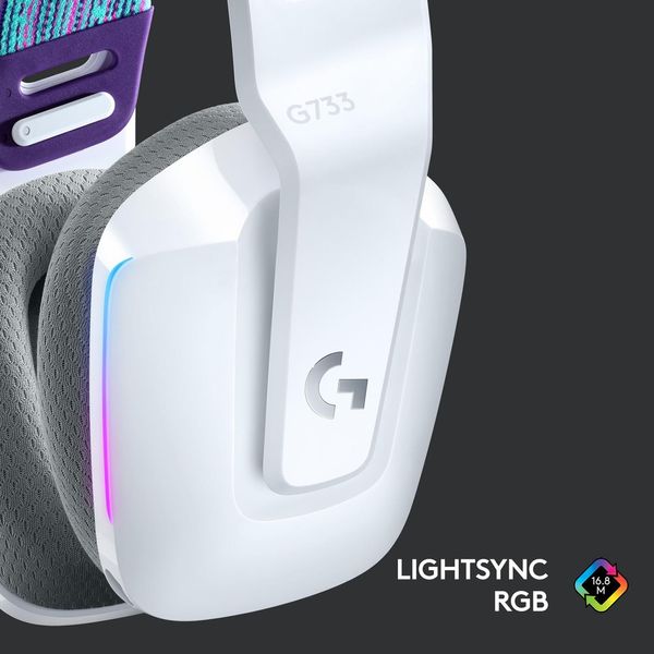 Компьютерная гарнитура Logitech G733 LIGHTSPEED Wireless RGB WHITE (981-000883) 326435 фото