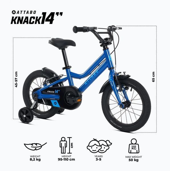 Детский двухколесный велосипед Attabo Knack 14 Blue 604657 фото