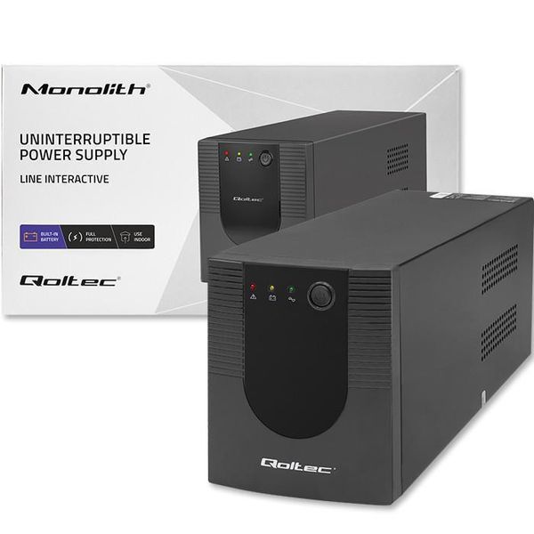 Лінійно-інтерактивне ДБЖ Qoltec Monolith 1500VA/900W (53776) 503300 фото