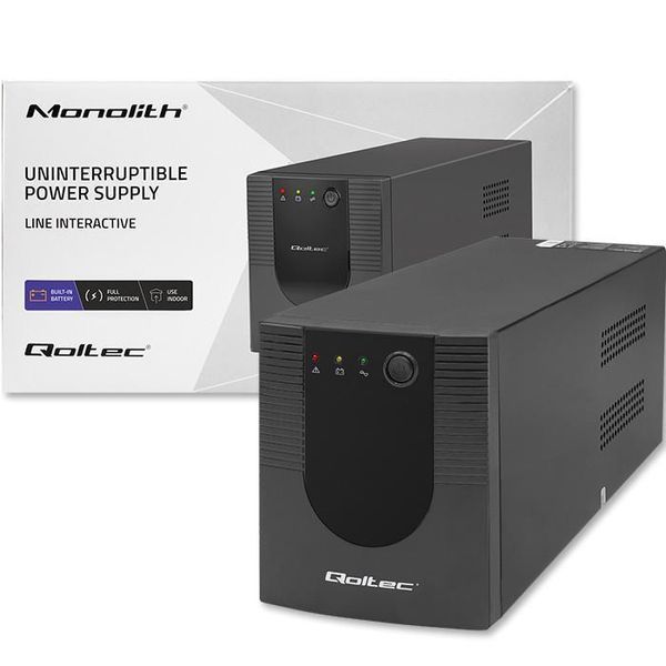 Лінійно-інтерактивне ДБЖ Qoltec Monolith 2000VA/1200W (53777) 503371 фото