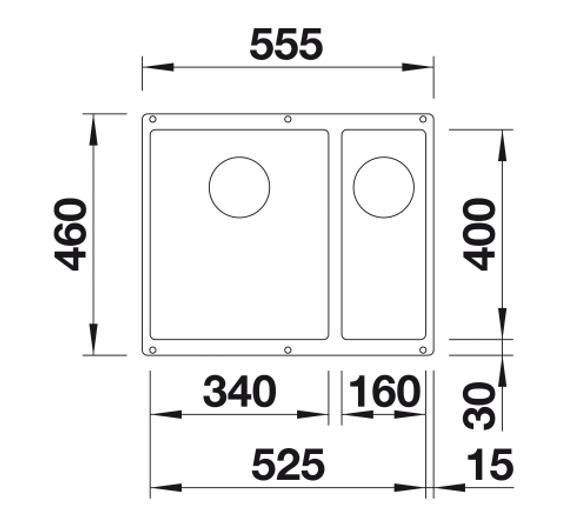 Кухонна мийка Blanco SUBLINE 340/160-U 525985 331428 фото