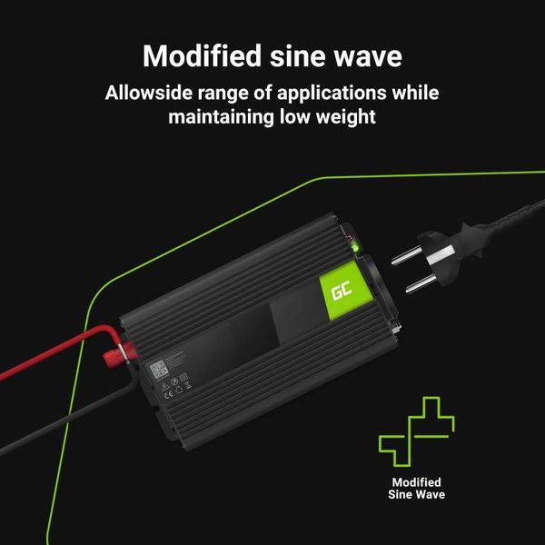 Перетворювач DC-AC Green Cell INV08 12V/230V 1000W/2000W 461147 фото